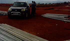 Compiling steel structures for a greenhouse in Kigali Rwanda